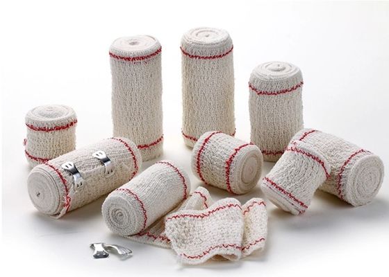 Disposable Hemostasis Medical Bandage Red Line Elastic Crepe Bandage