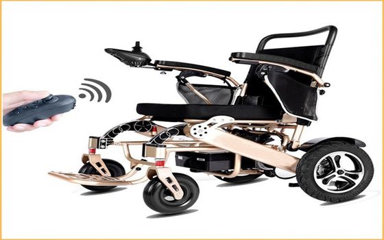 Hospital Furniture Aluminum Alloy Light Power Remote Control Electric Wheelchair Foldable