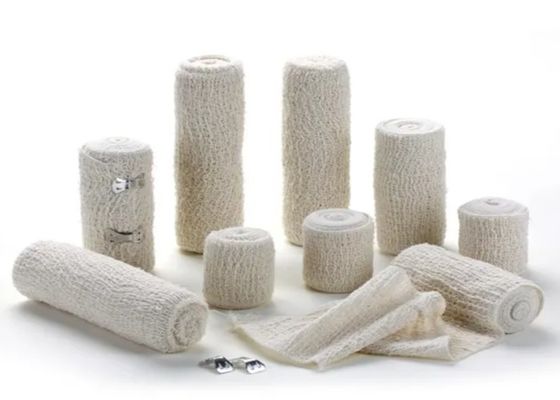 Disposable Medical Bandage Natural Color Elastic Crepe Bandage, cotton,  spandex